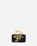 Embroidered satin minaudière