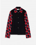 JACKET WITH KNIT SLEEVES