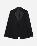 SINGLE-BREASTED FLAP POCKETS JACKET WITH SATIN LAPELS