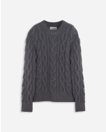 PULL EN TRICOT ARAN EN MOHAIR PEIGNÉ