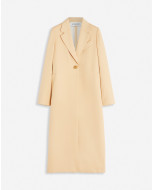 MANTEAU LONG TAILLEUR À SIMPLE BOUTONNAGE EN LAINE