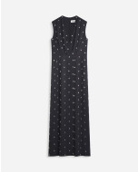 ROBE PORTEFEUILLE SANS MANCHES EN SATIN À COL EN V