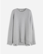 ROUND NECK CAPE BACK JUMPER IN WOOL AND CASHMERE 
