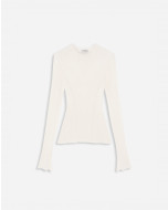 RIBBED SILK AND CASHMERE ROUND-NECK TOP