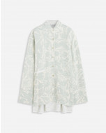 FLOWER PRINT LONG SLEEVE OVERSIZED RELAXED SHIRT 