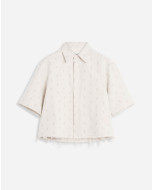 BOXY DENIM SHIRT WITH EMBROIDERY