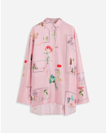 BOTANICAL PRINT LONG SLEEVE OVERSIZED RELAXED SHIRT 