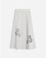 FLARE MIDI SKIRT IN VISCOSE AND MERINO 