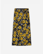 PRINTED SILK AND COTTON MIDI SKIRT