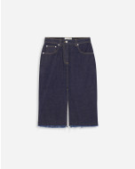 MID-LENGTH STRAIGHT DENIM SKIRT