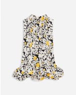 SLEEVELESS PRINTED CHARMEUSE TOP