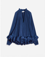 LONG-SLEEVE CHARMEUSE BLOUSE