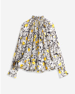 PRINTED CHARMEUSE BLOUSE WITH LONG SLEEVES