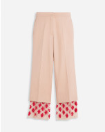 FLARED PANTS WITH EMBROIDERED SILK ORGANZA HEM