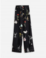 PRINTED WIDE LEG FLUID PANT IN SILK 