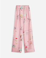 PRINTED WIDE LEG FLUID PANT IN SILK 