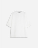 RELAXED FIT LANVIN LOGO TEE IN GLOSSY DOUBLE JERSEY 