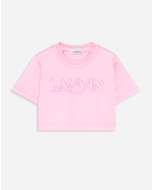 OVERPRINTED CROPPED T-SHIRT WITH LANVIN PARIS EMBROIDERY