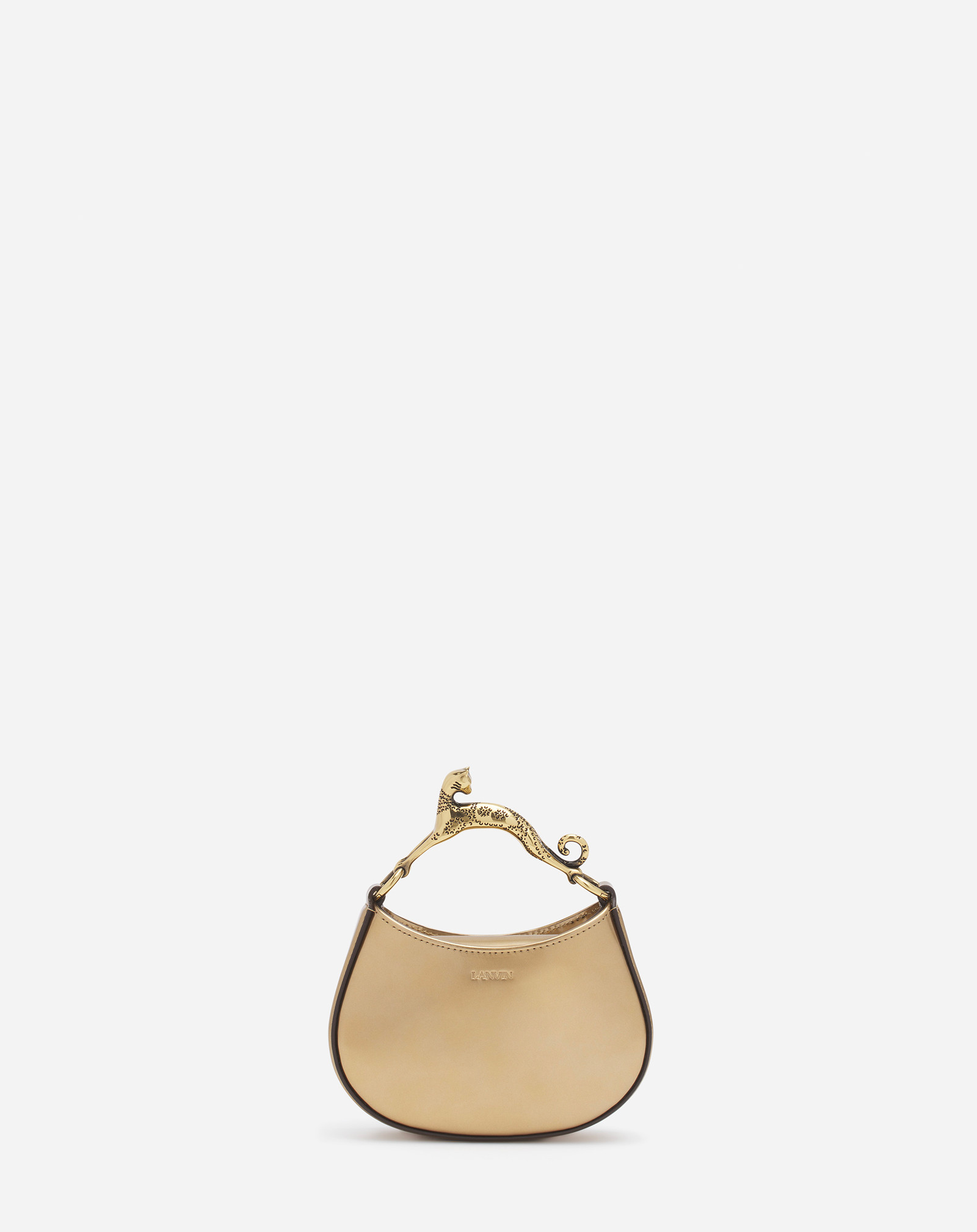 Metallic Leather Nano Hobo Cat Bag