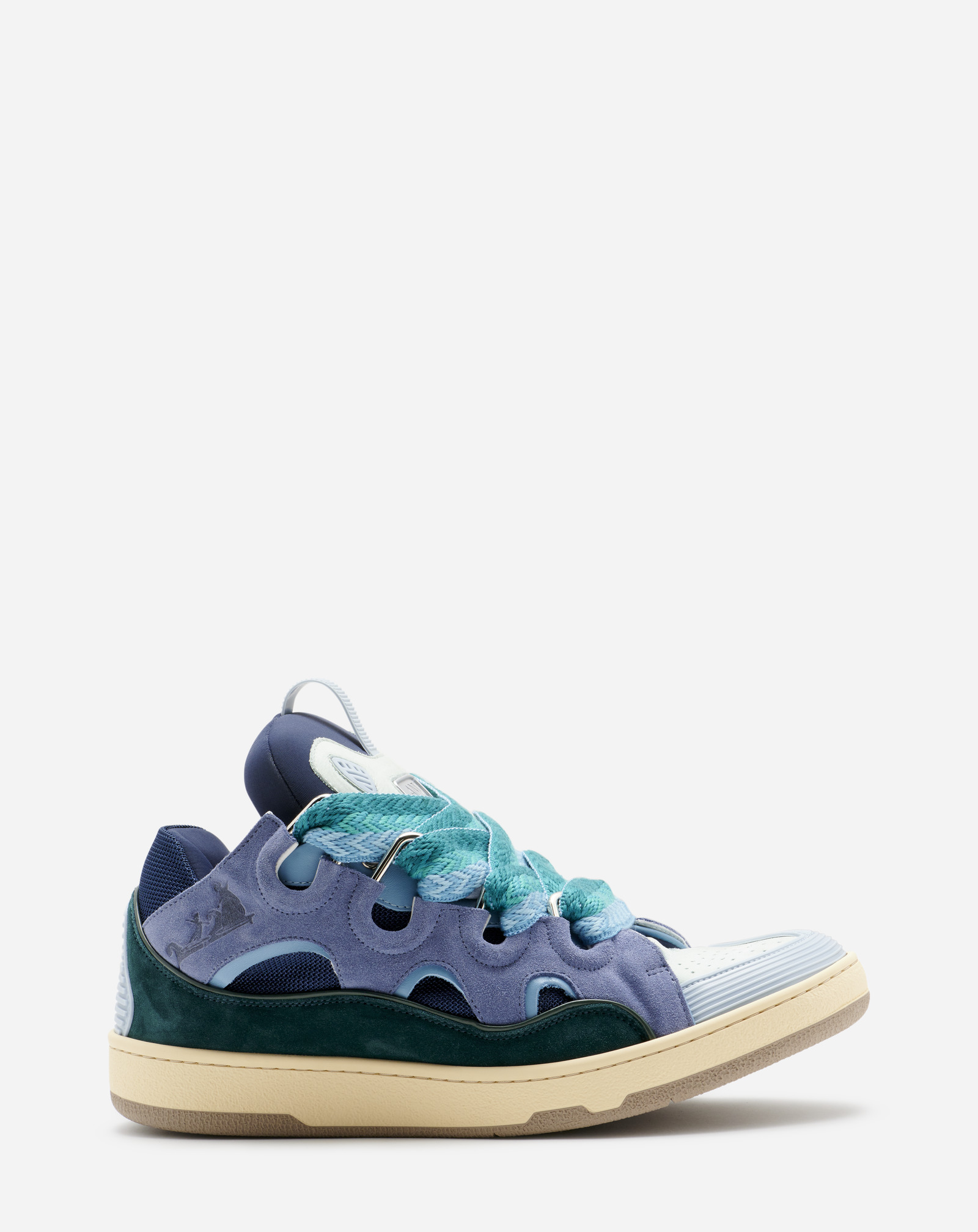 Lanvin Leather Curb Trainers For Women In Green