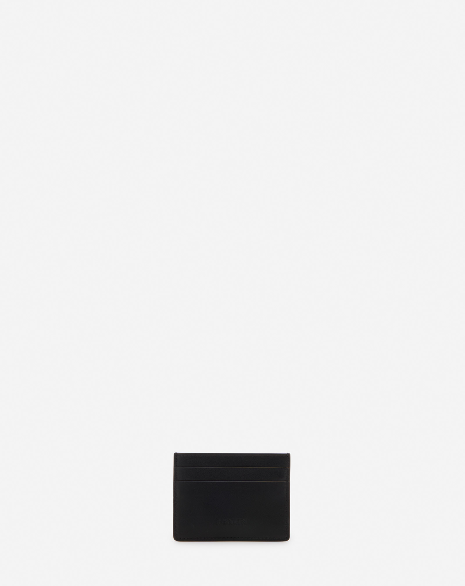 Lanvin Leather Hobo Tie Card Holder For Men In Black