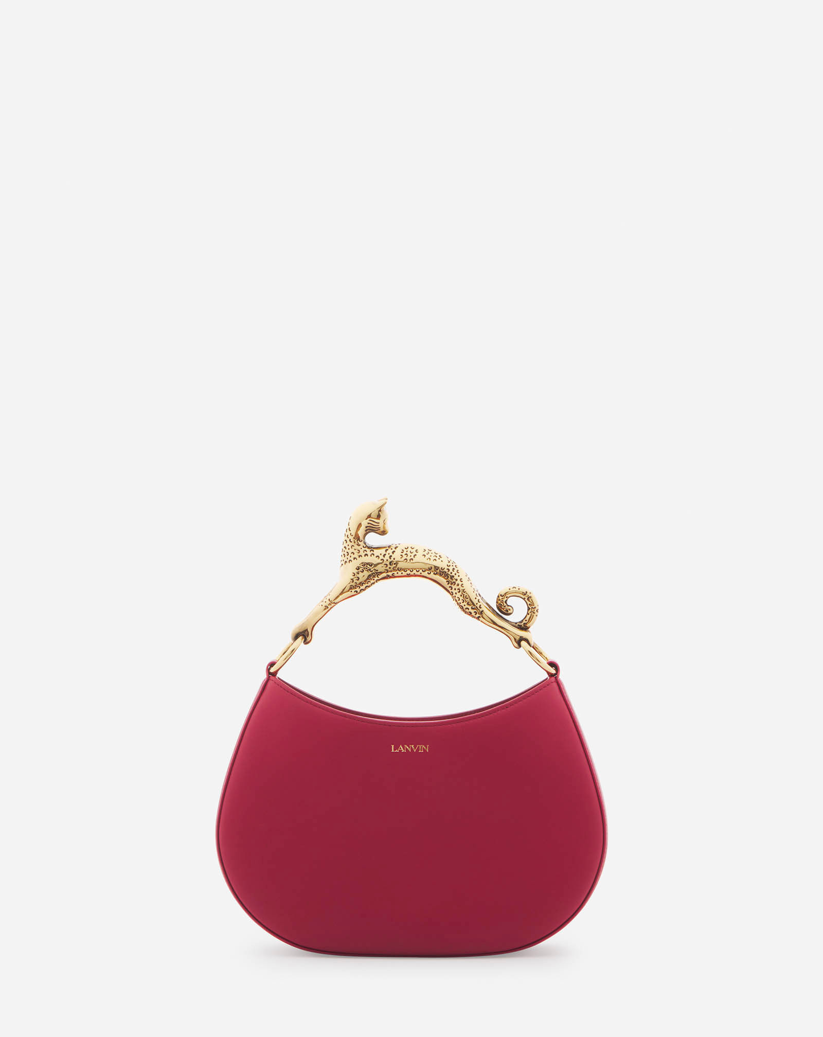Lanvin Leather Pm Hobo Cat Bag For Women In Red