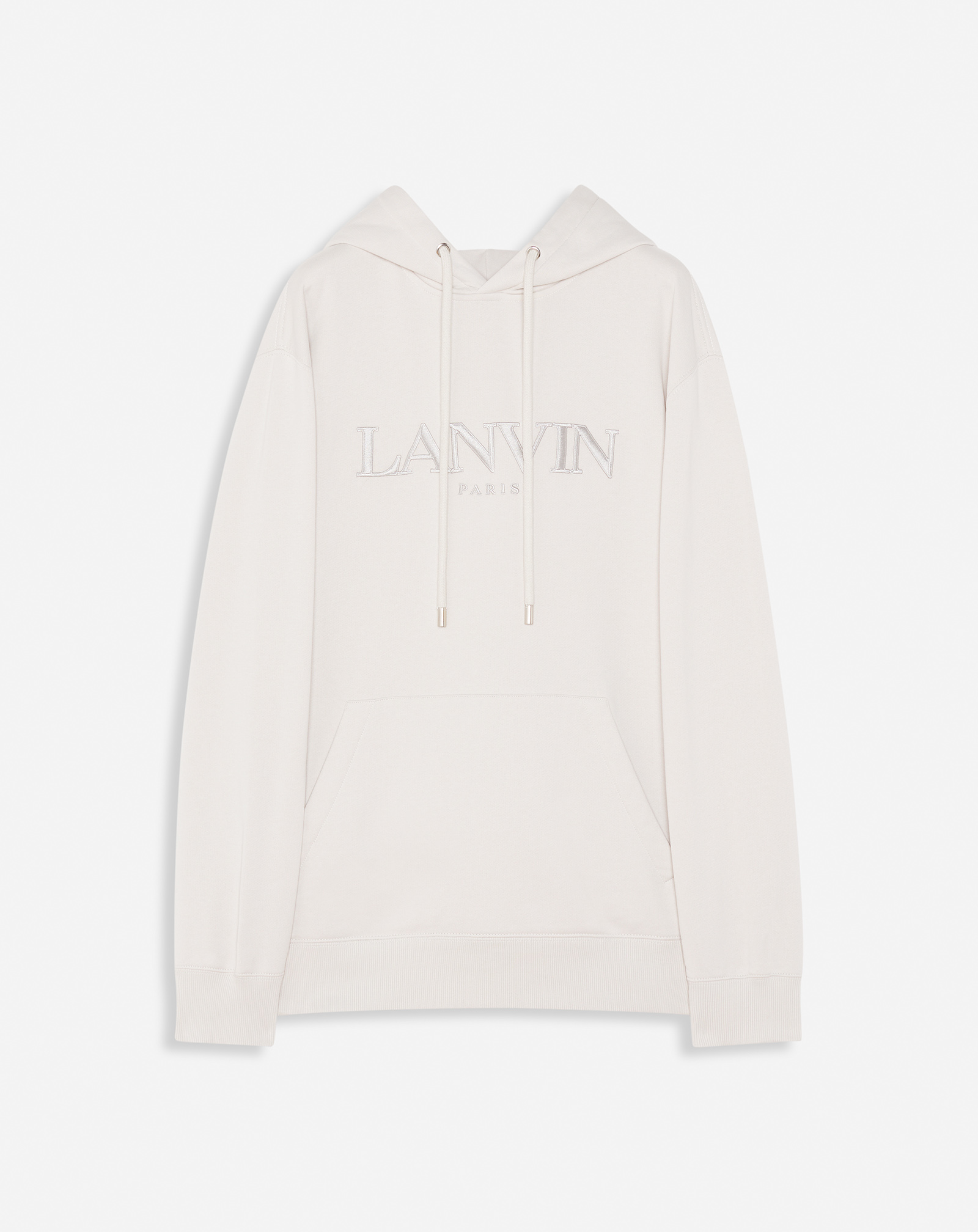 Lanvin Oversized Embroidered  Paris Hoodie For Men In Mastic