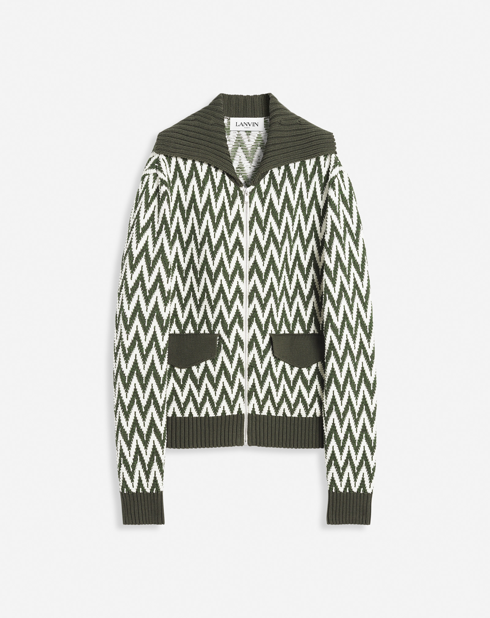 Lanvin Bomber Chevron Curb Pour Homme In Green