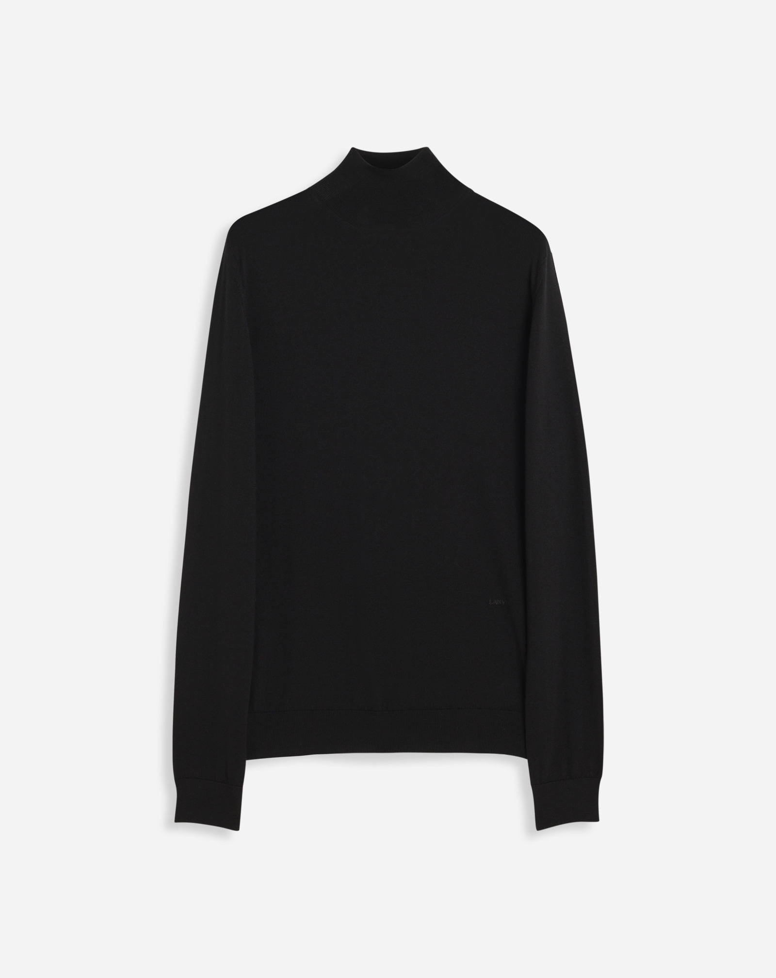 Lanvin Roll Neck Jumper In Wool And Silk For Men In Black