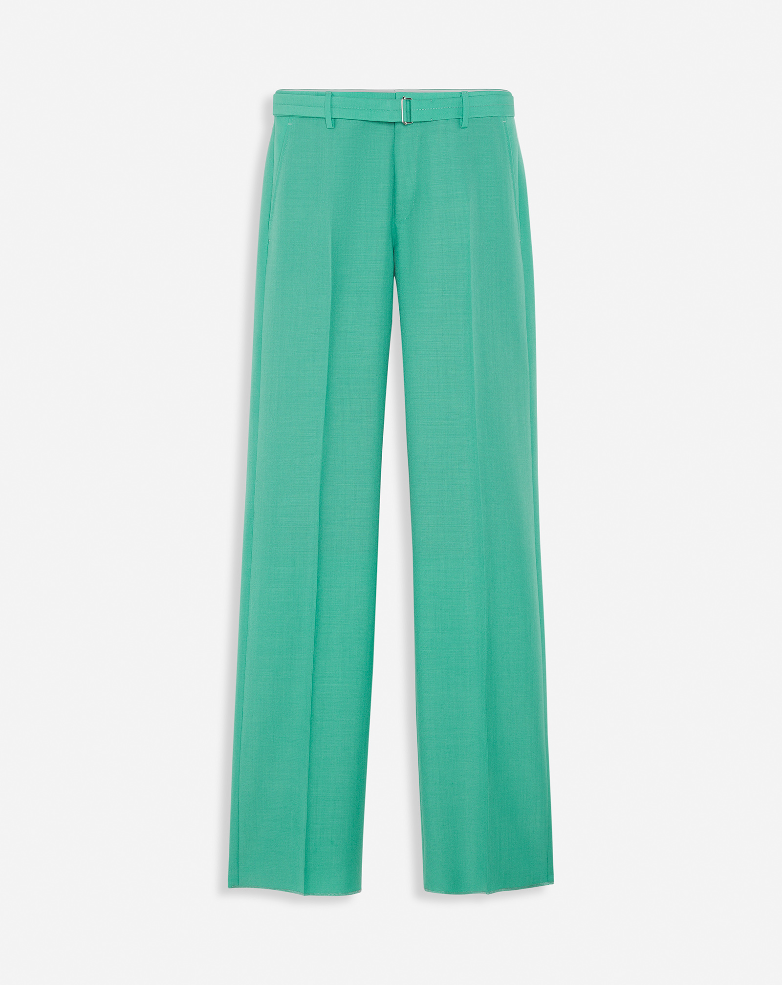 Lanvin Straight-leg Trousers With Belt For Men In Green