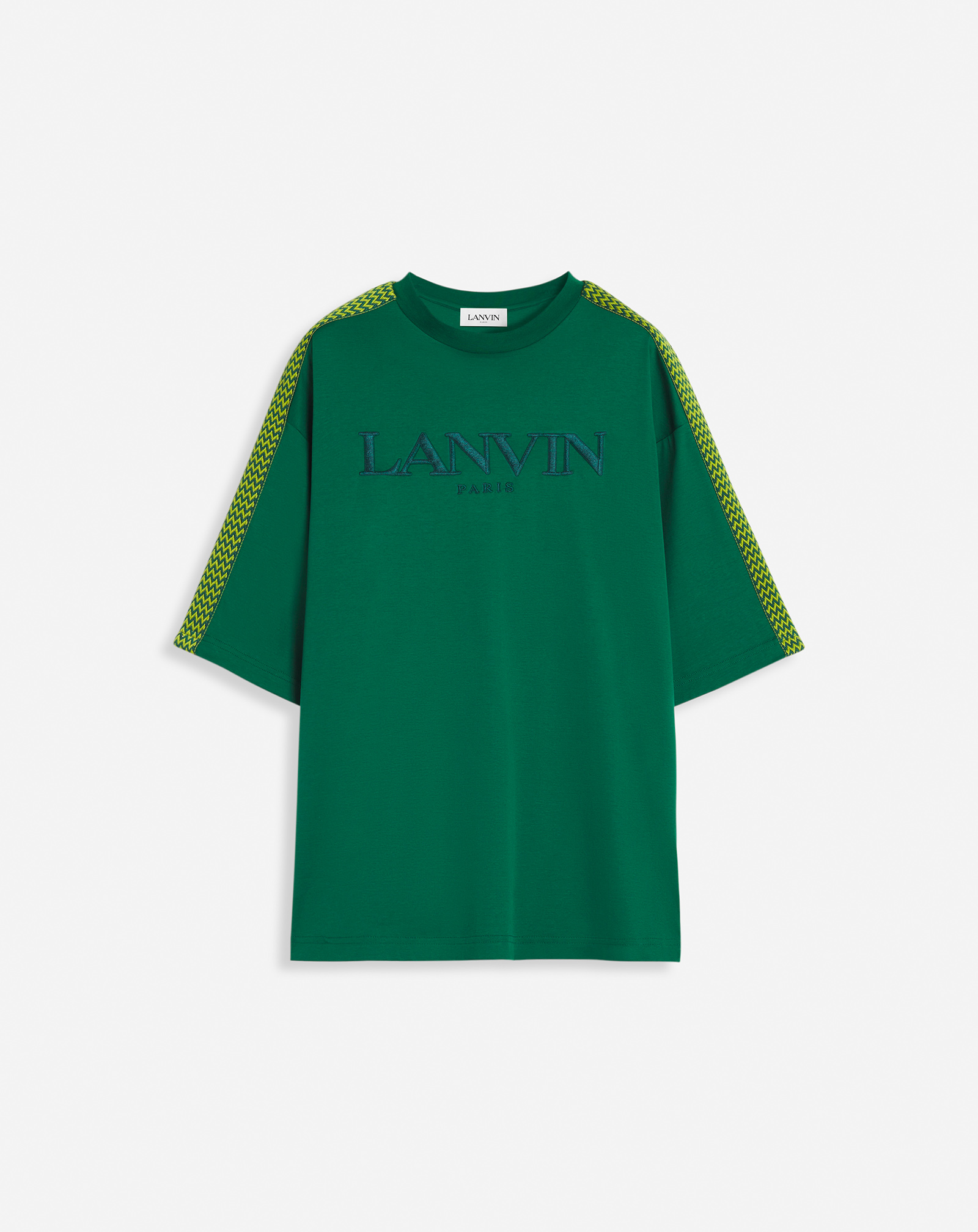 Lanvin T-shirt Ample Brodé  Side Curb Pour Homme In Green