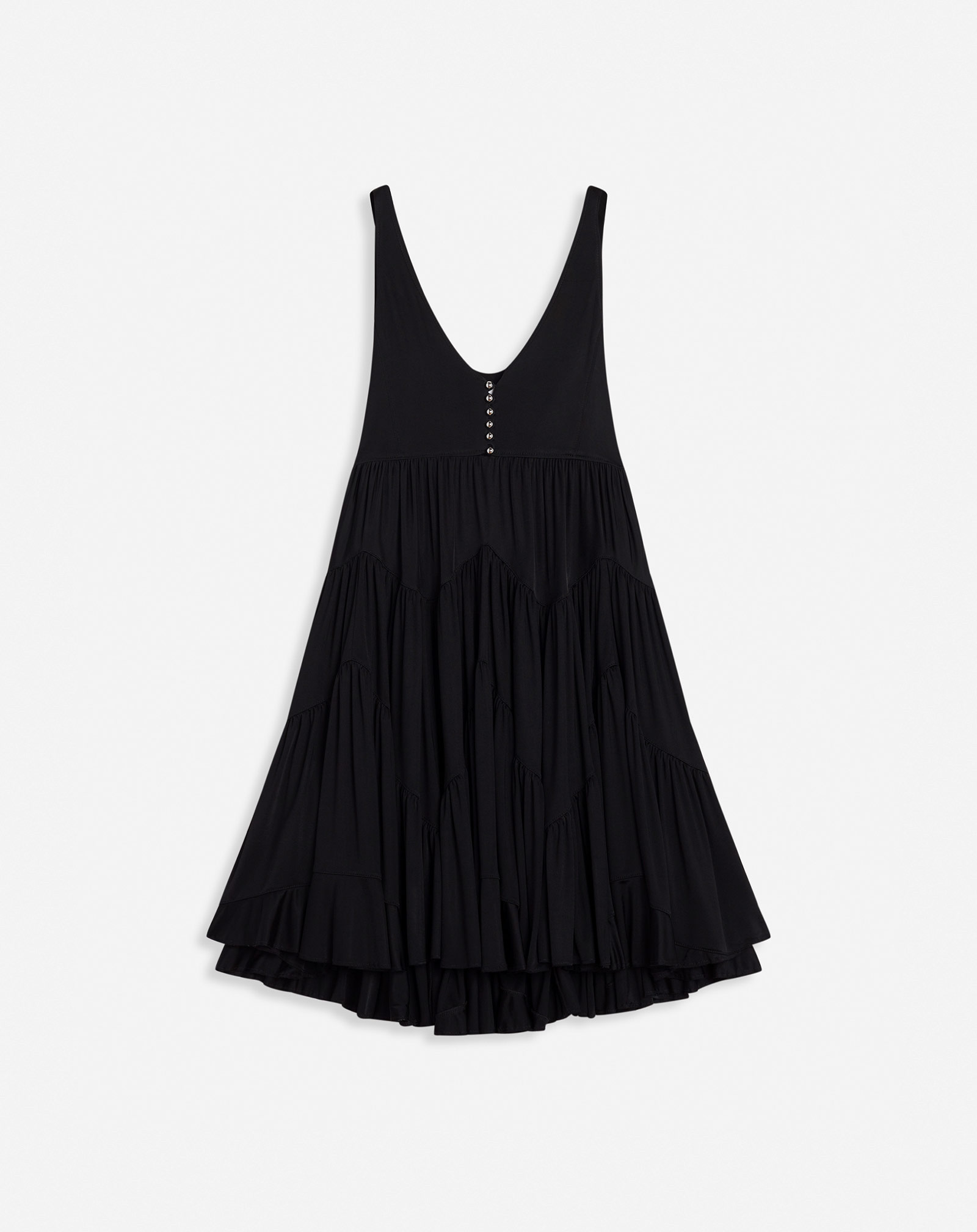 Lanvin Dressing Gown Courte Froncée Sans Manches Pour Femme In Black