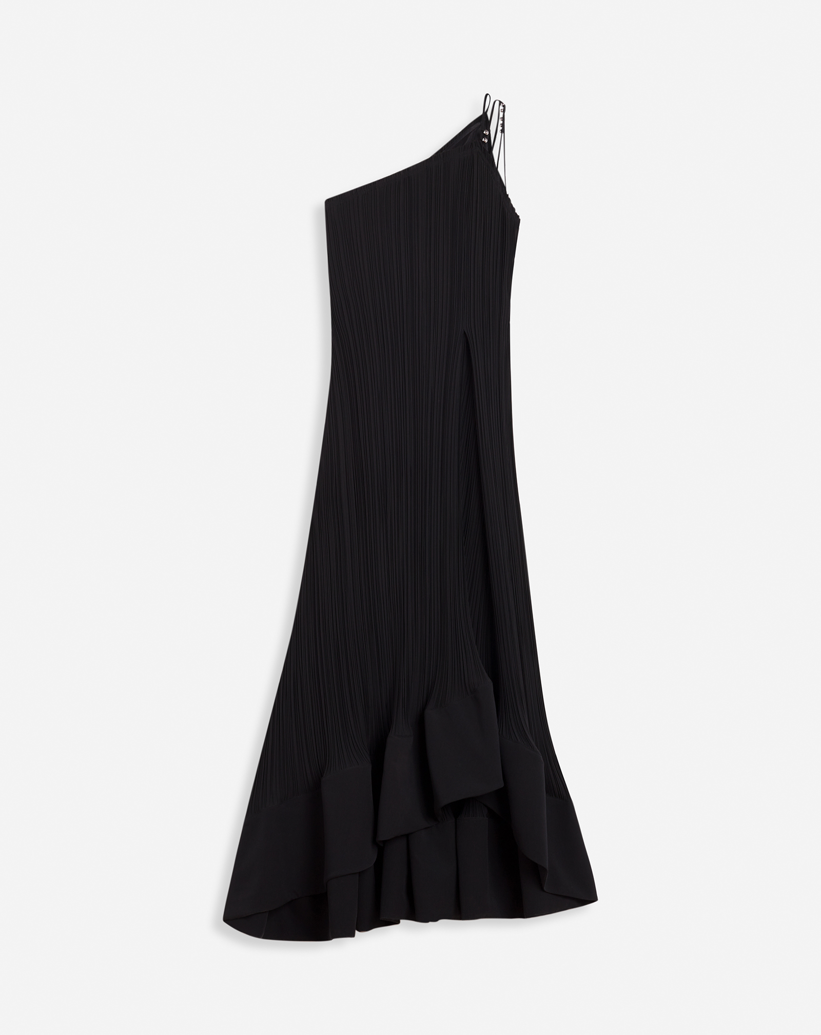 Lanvin Dressing Gown Longue Plissée Asymétrique Pour Femme In Black