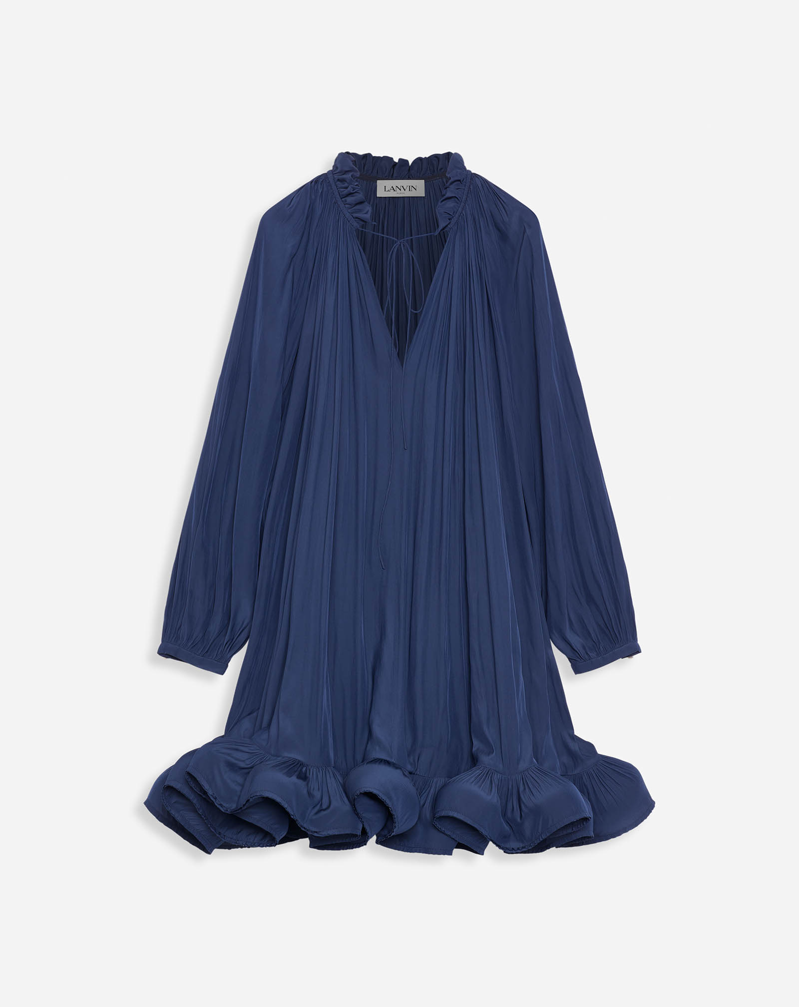 Lanvin Short Charmeuse Dress For Women In Blue