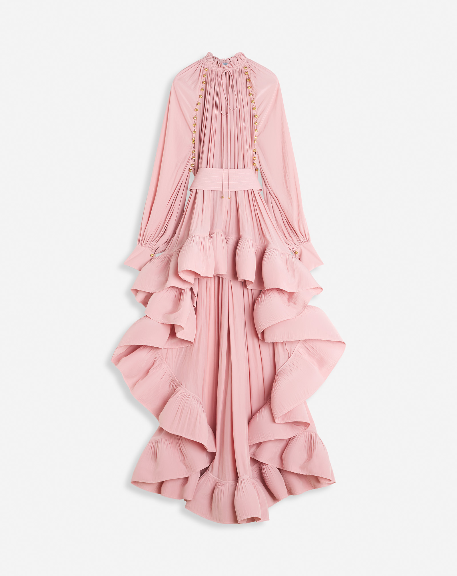 Lanvin Asymmetrical Charmeuse Dress For Women In Pink