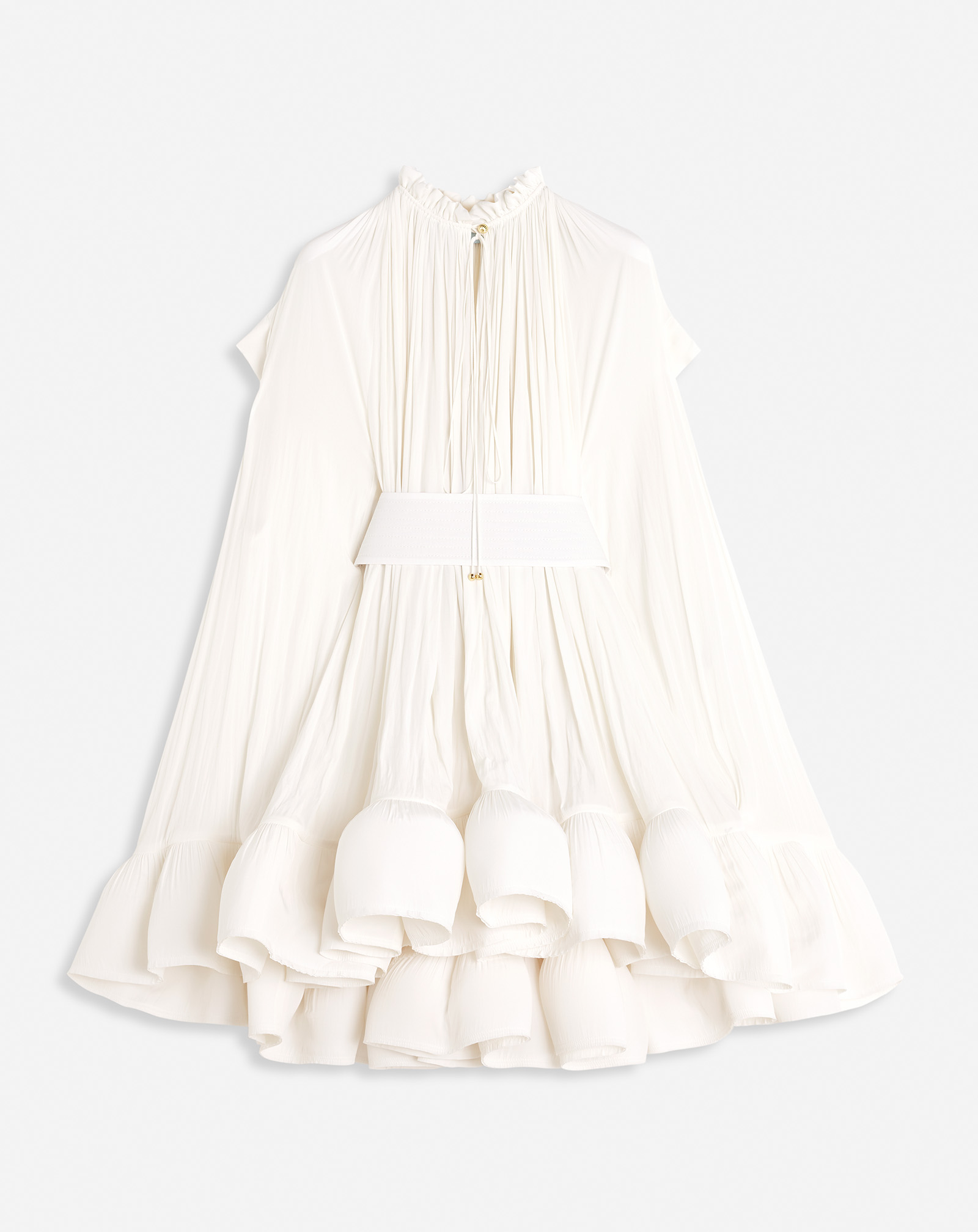 Lanvin Short Dress In Charmeuse For Women In White