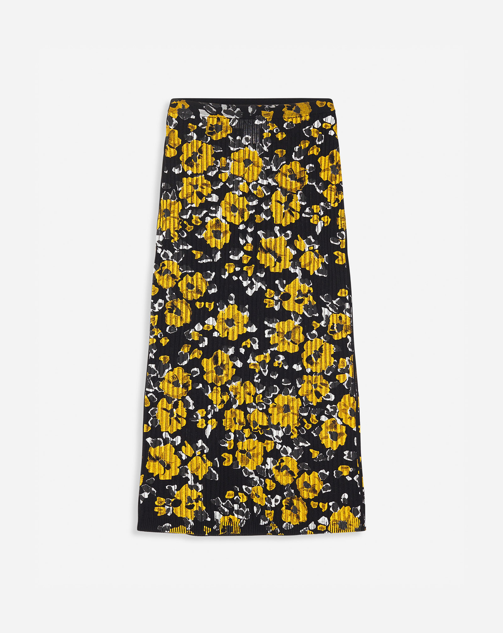 Lanvin Printed Silk And Cotton Midi Skirt For Women In Black