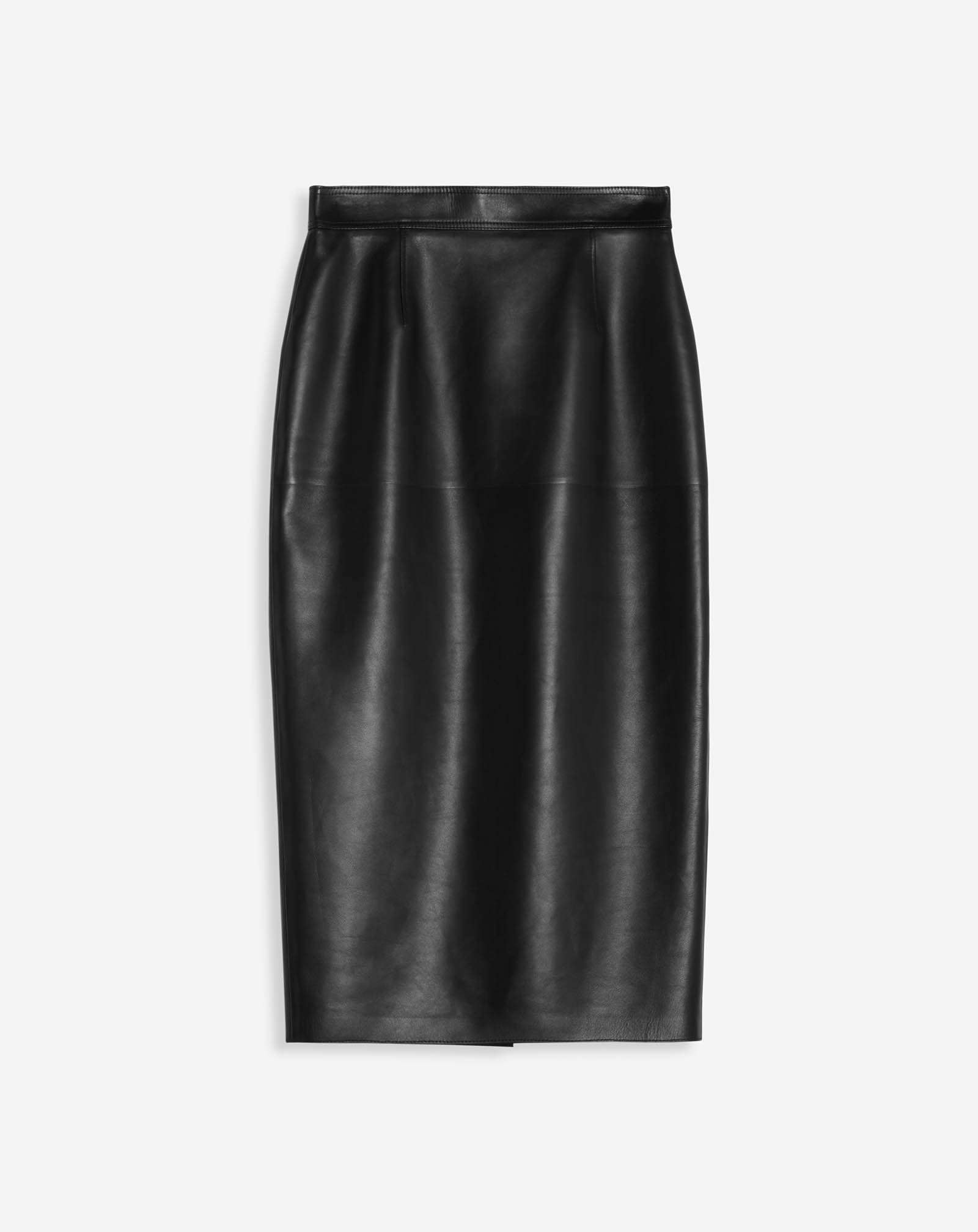 Lanvin Leather Midi Pencil Skirt For Women In Black