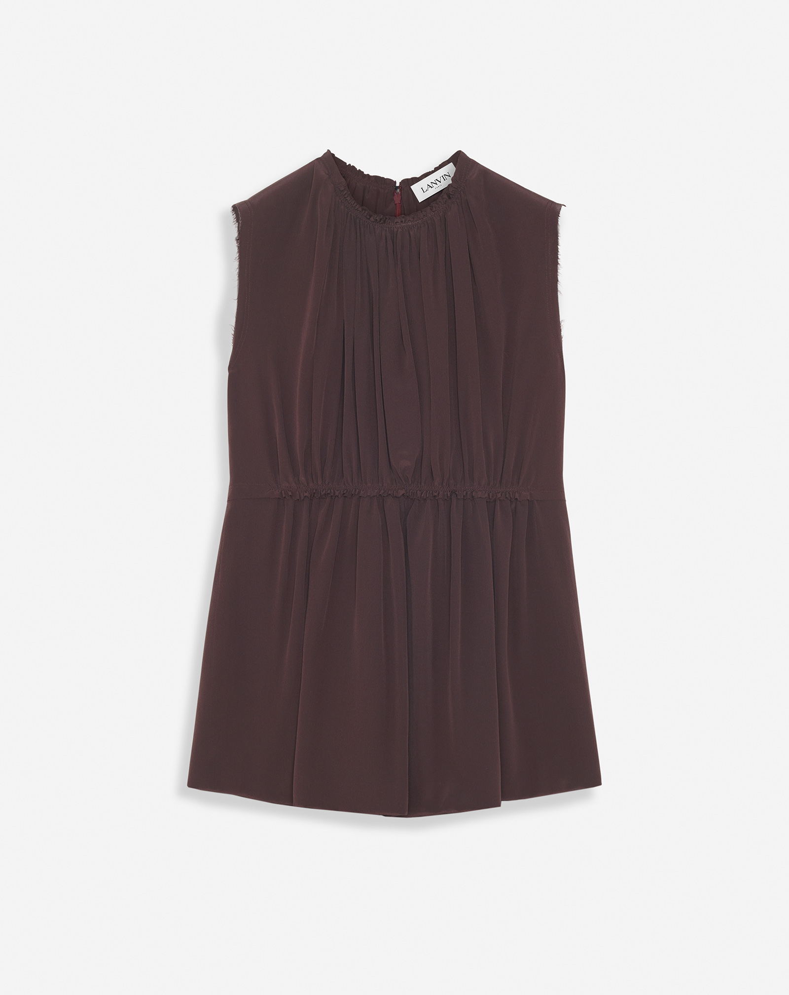 Lanvin Fitted Sleeveless Top For Women In Brown