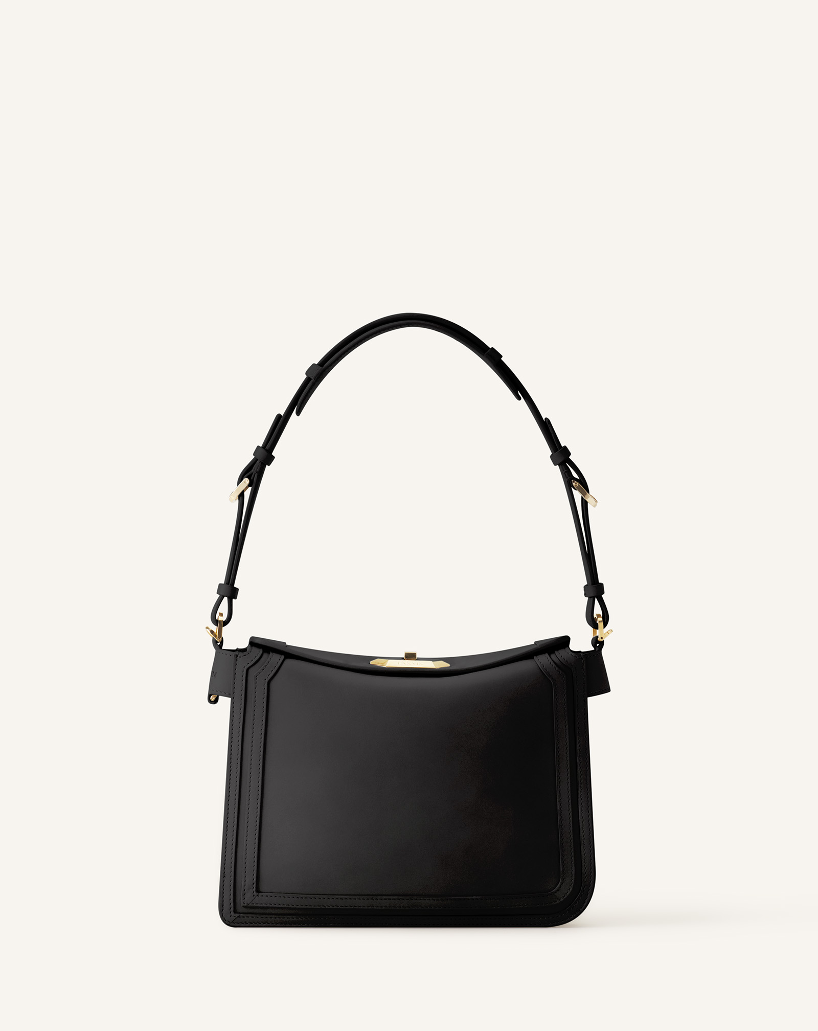 COMPAGNON 20 BAG IN LEATHER in Black | Lanvin®