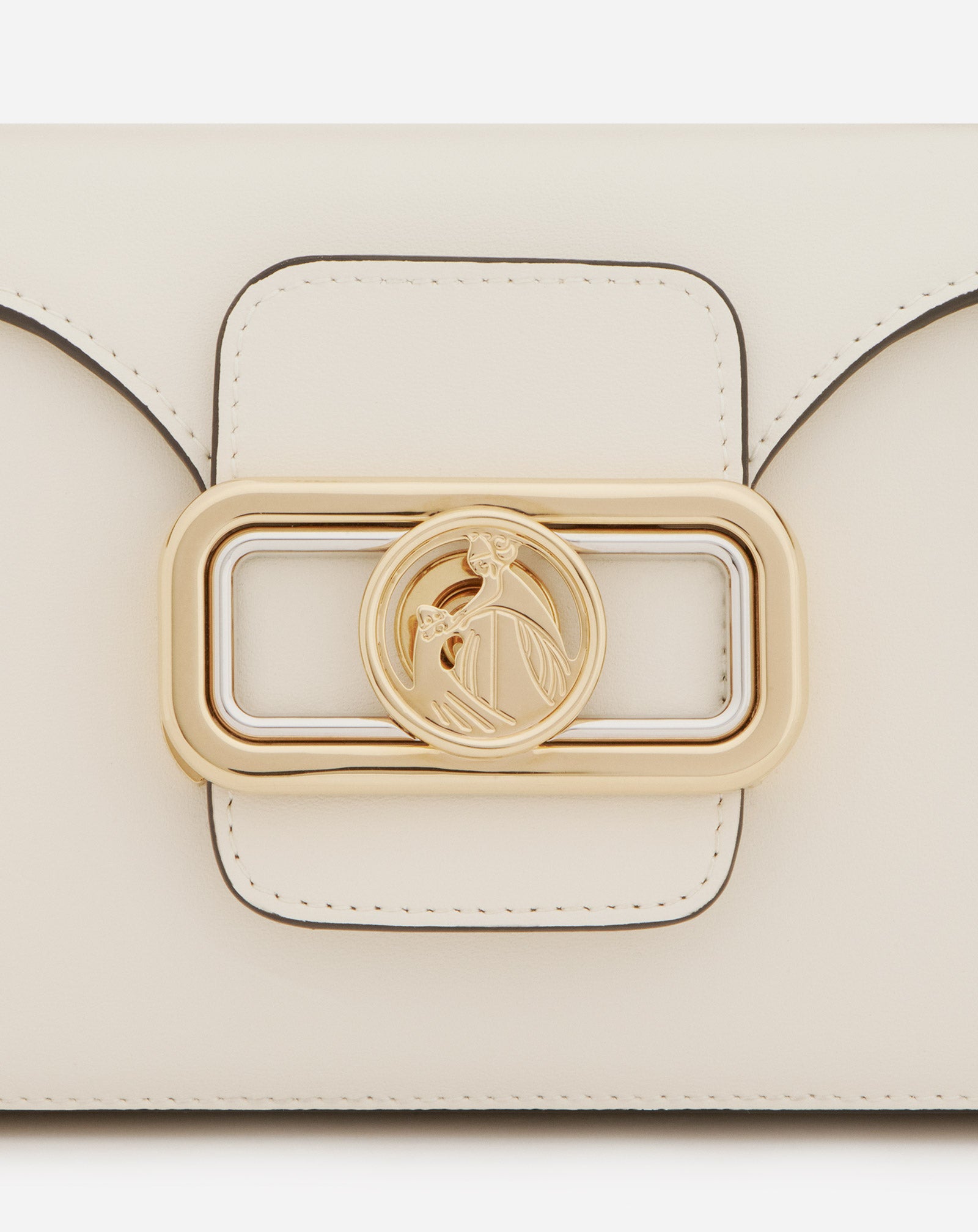 PENCIL CAT BAG IN SHINY LEATHER AND RHINESTONES in Ivory | Lanvin®