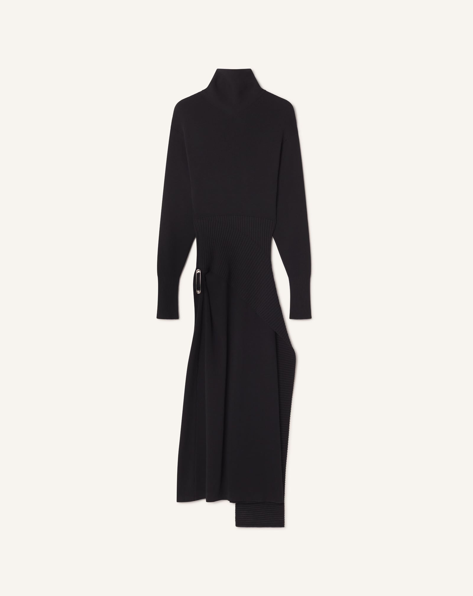 WOOL AND CASHMERE MIDI DRESS in Black | Lanvin®